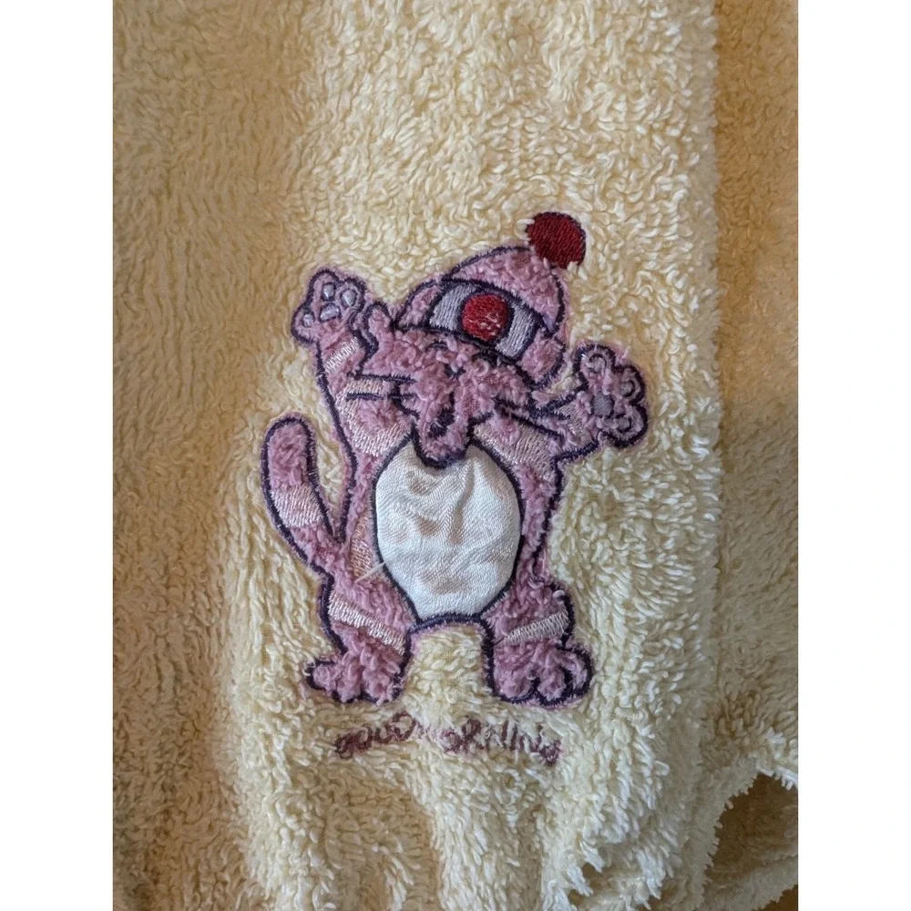 Vintage Y2K Xhilaration Bath Robe Girls L/XL Butter Yellow Kidcore Cat Terry